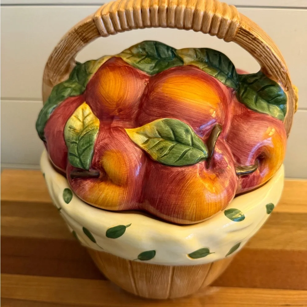 Vintage Cooks Club Apple Basket Cookie Jar